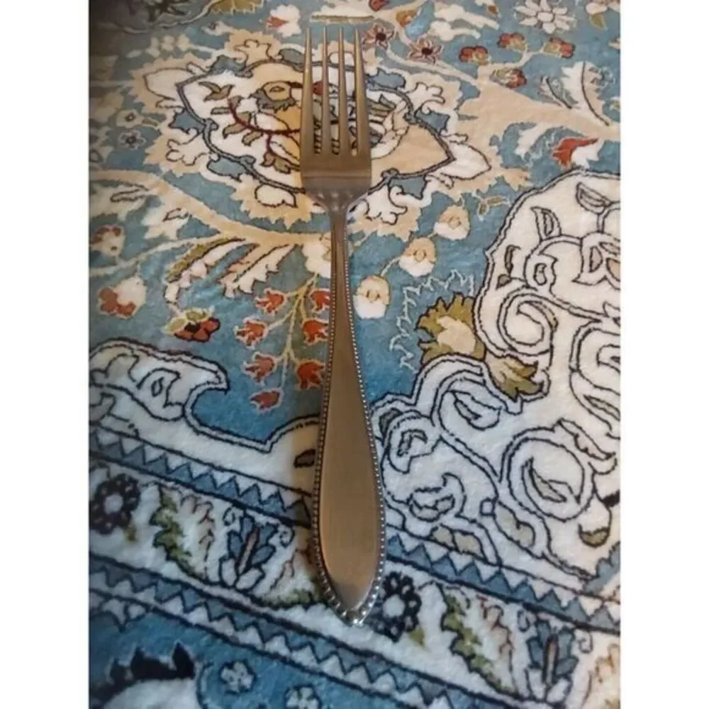 Interpur INR5 Stainless Burnished Handle‎ Beaded Outline Japan Dinner Fork